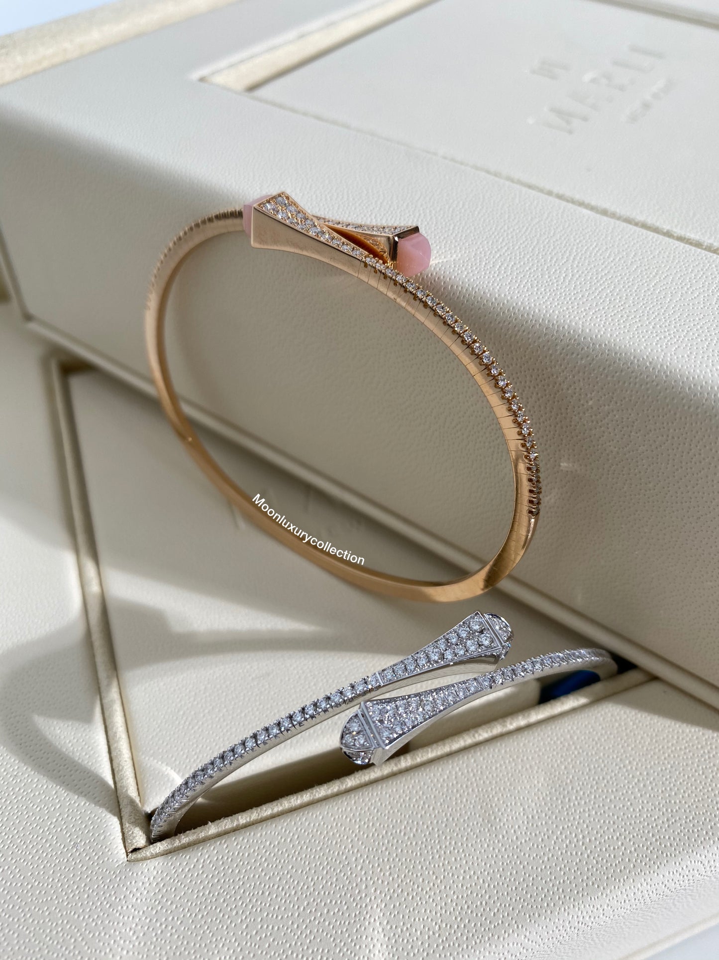 Marli Diamond Cleo Bracelets in White Gold and Gold