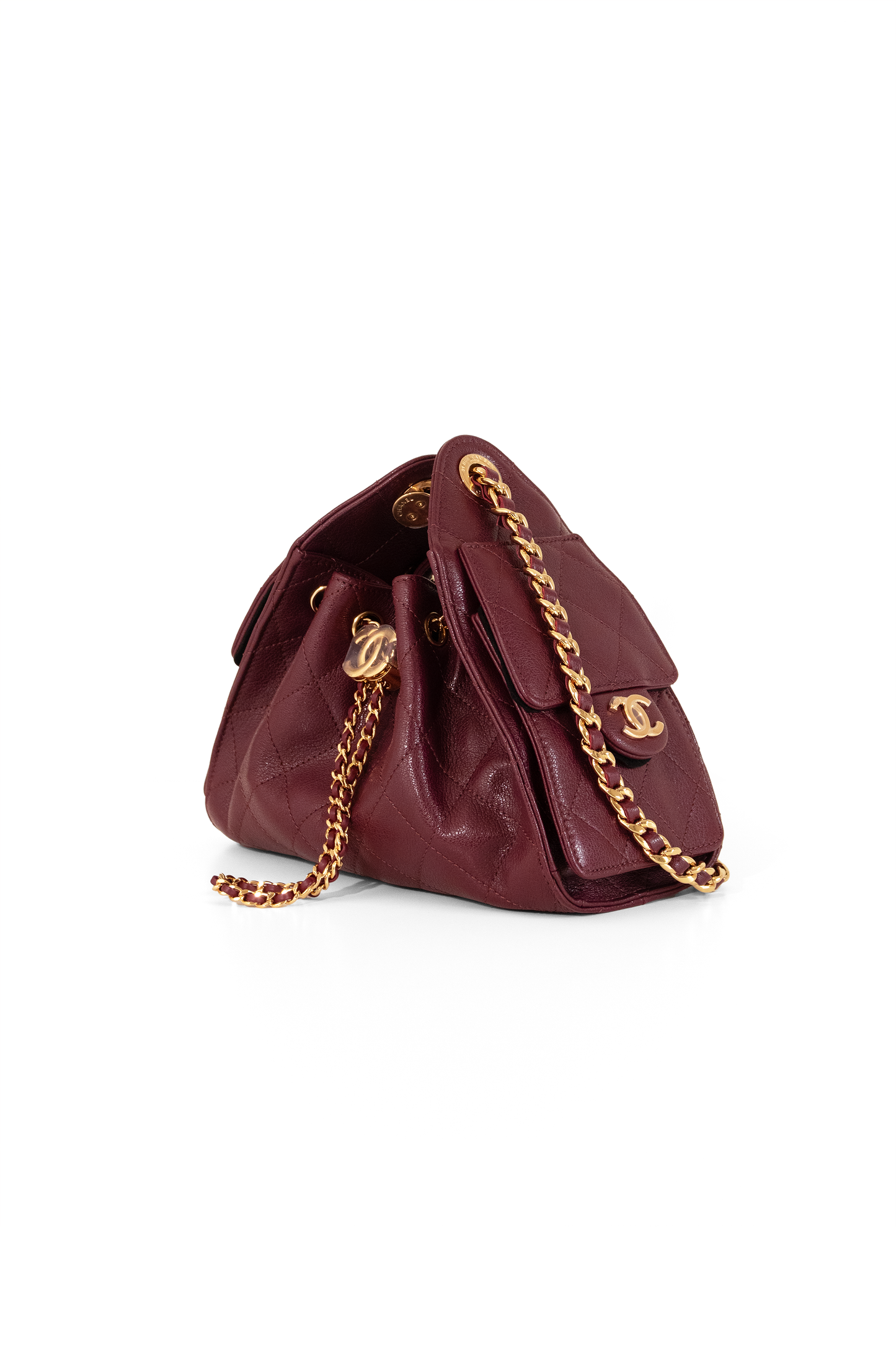 Chanel Mini Hobo 25 Bag in Burgundy