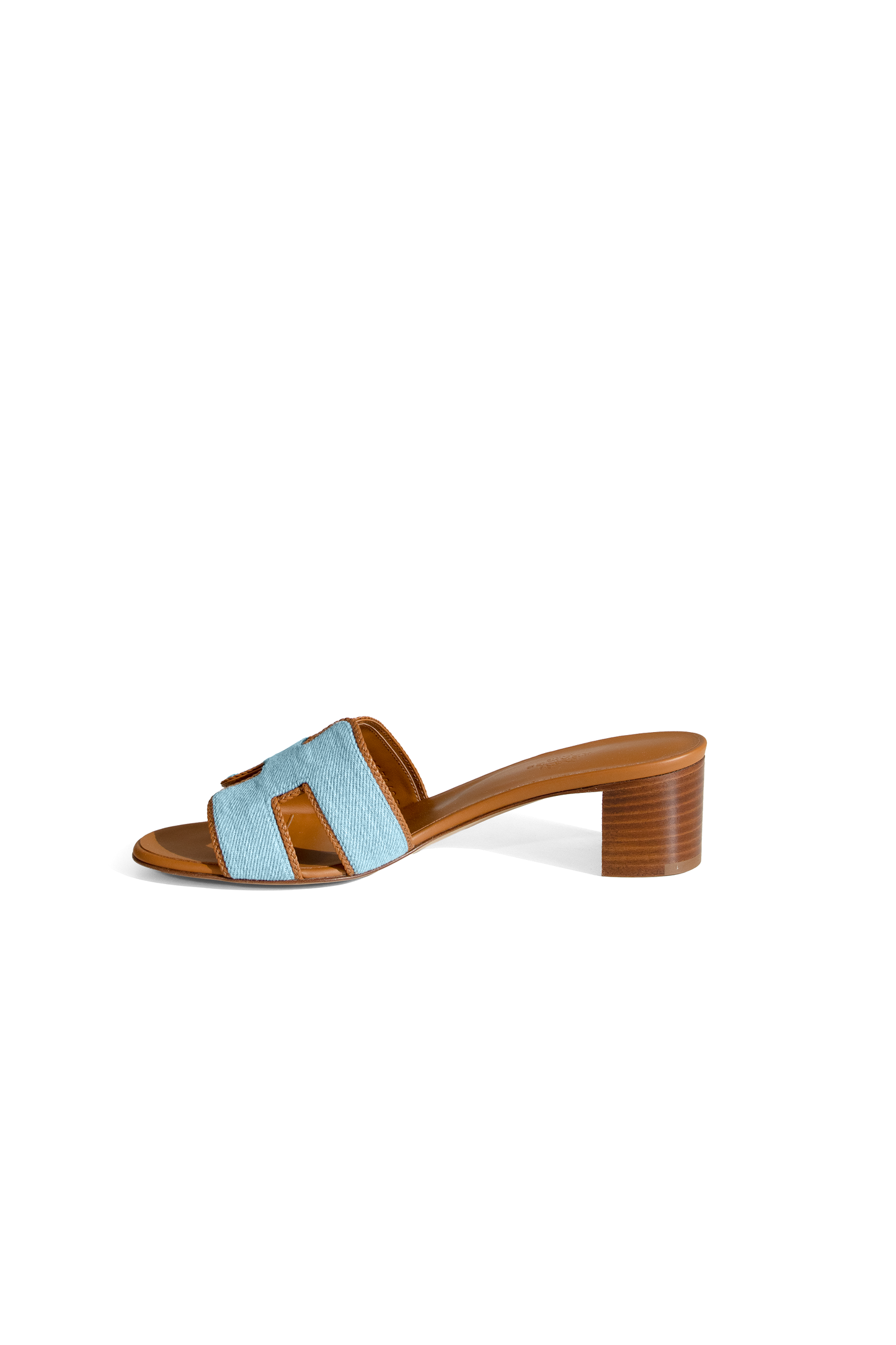 Hermès Denim/Gold Oasis Sandals