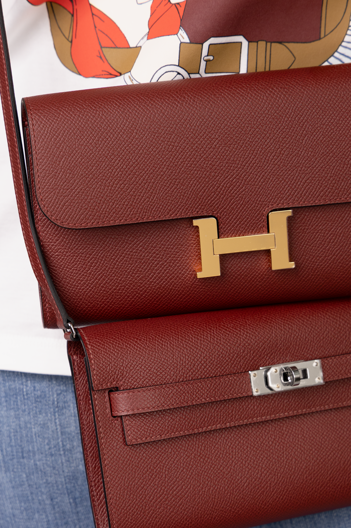 Hermès Constance Wallet To Go & Kelly Wallet To Go in Rouge H with GHW/PHW