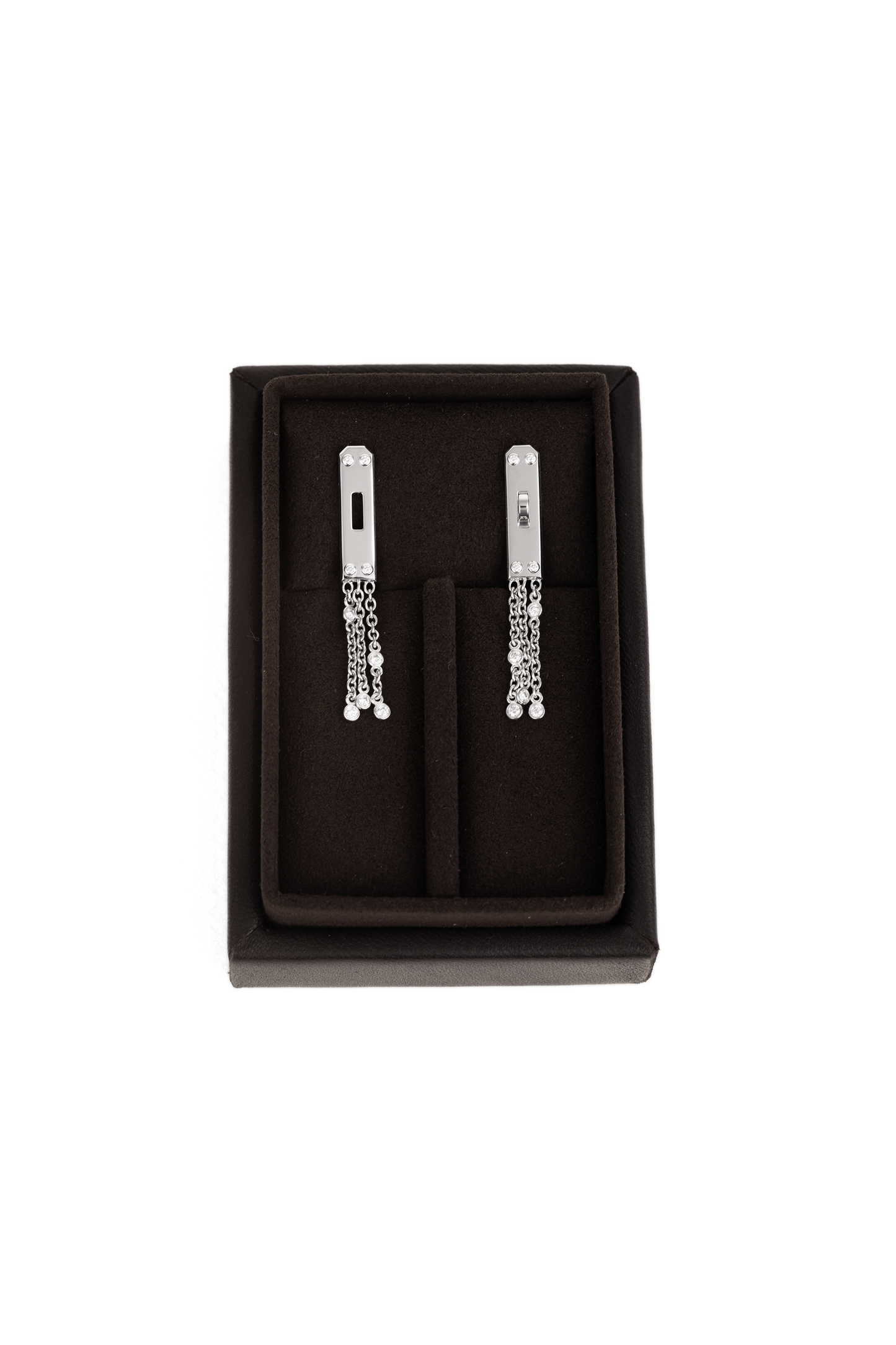 Hermes White Gold Gavroche Earrings
