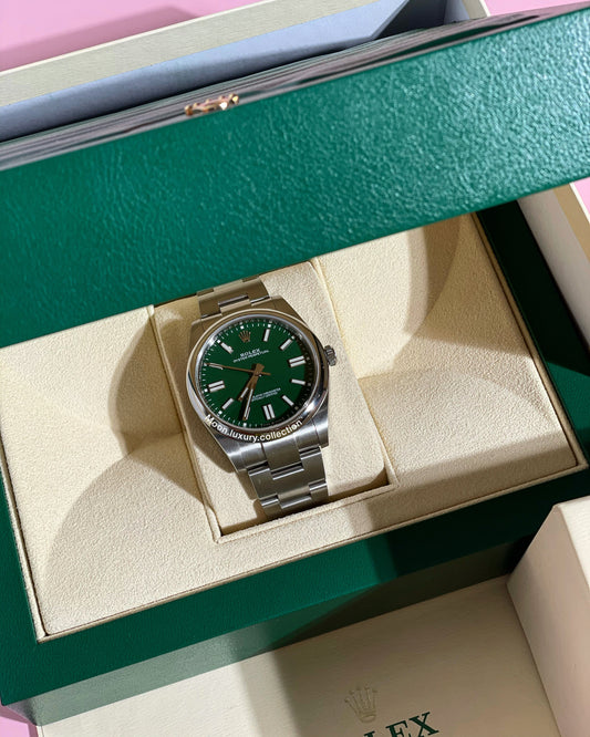 Rolex Oyster Perpetual Watch Green Dial 41 MM
