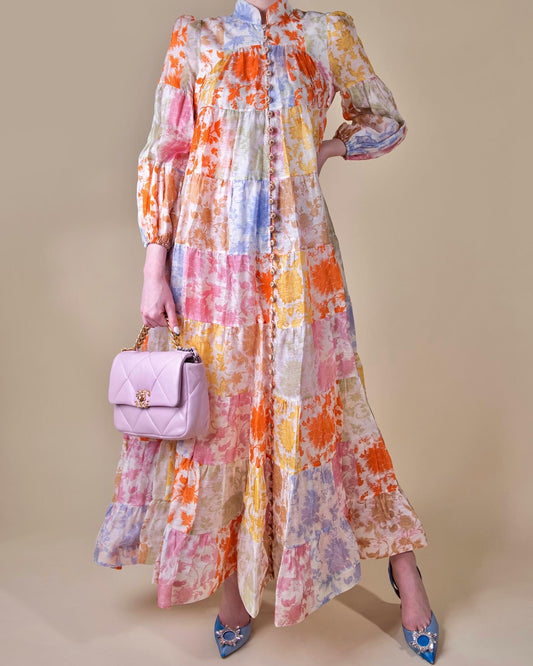 Zimmermann Postcard Lantern Midi Dress & Chanel 19 Flap Bag