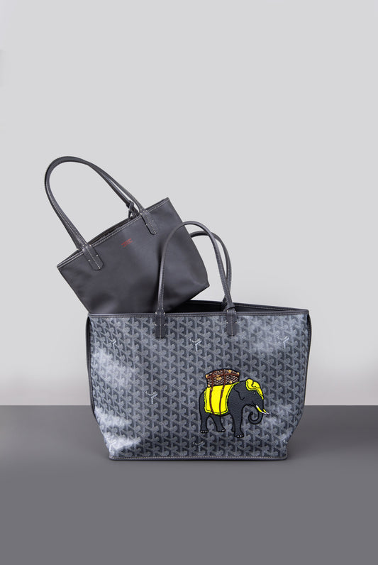 Goyard Anjou Tote PM Reversible Grey Bag & Sac Anjou Mini Grey Bag