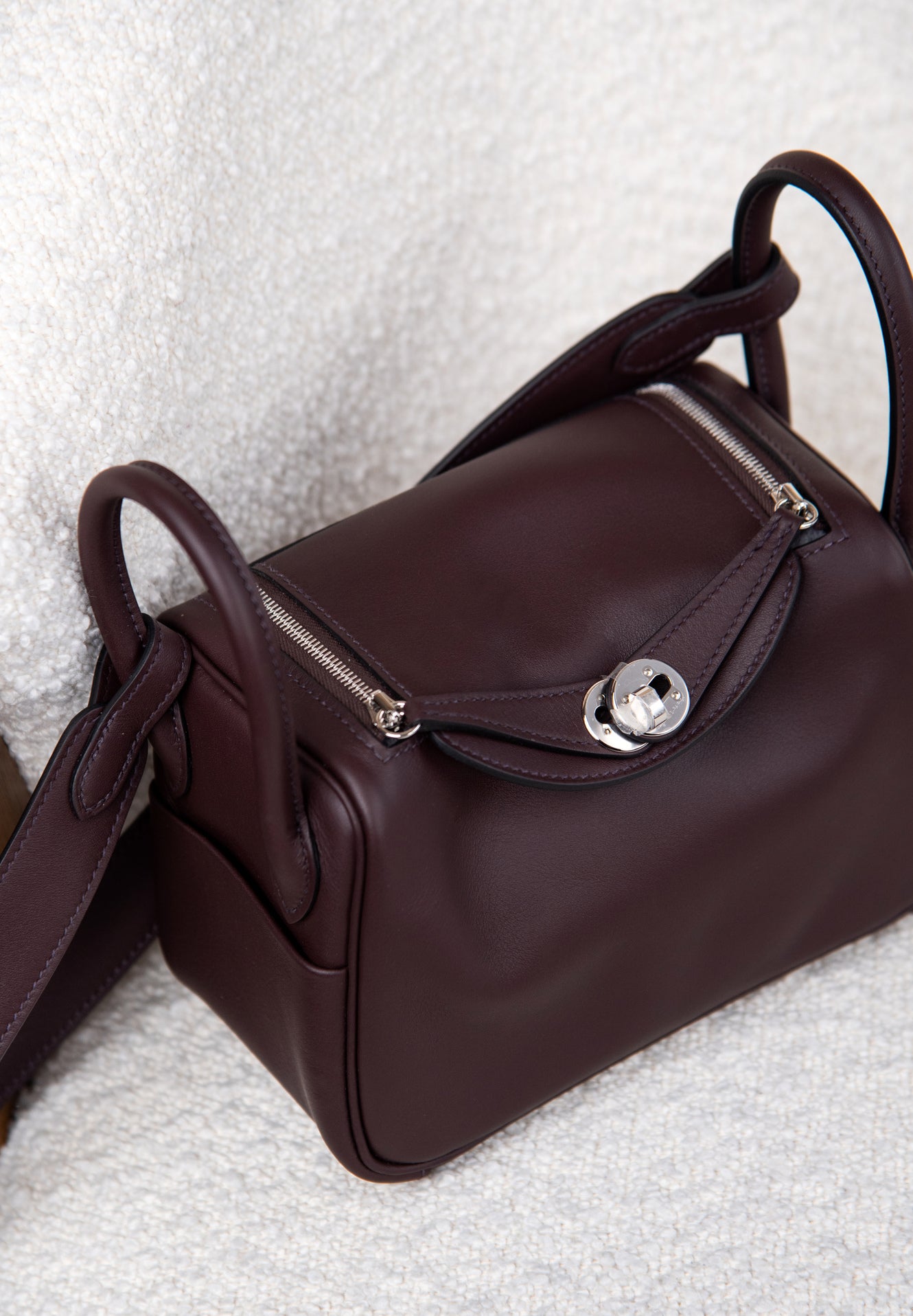 Hermès Mini Lindy Rouge Sellier Verso Framboise PHW