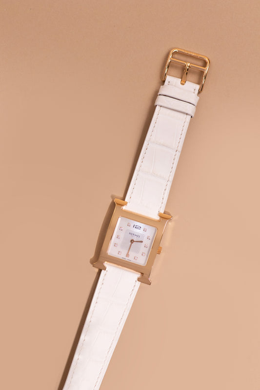 Hermès H Heure Watch in Rose Gold 30mm