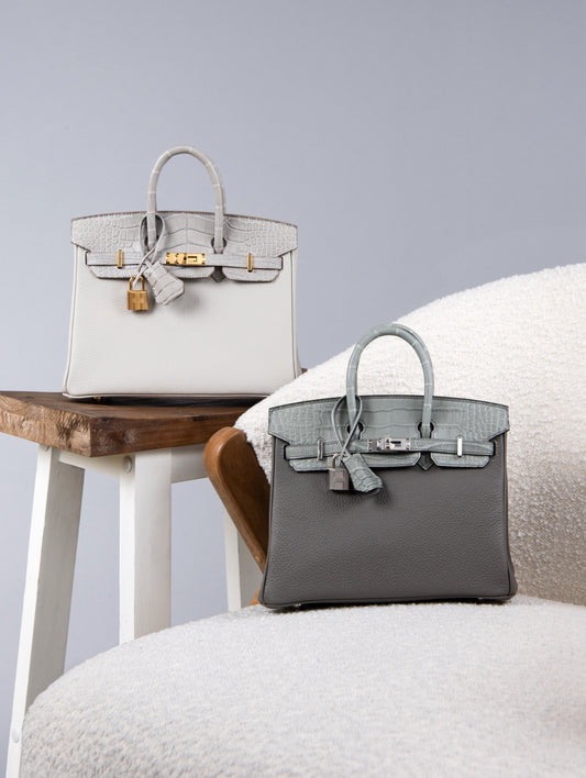 Hermès Birkin 25 Touch in Gris Perle GHW & Gris Meyer/Gris Ciment PHW