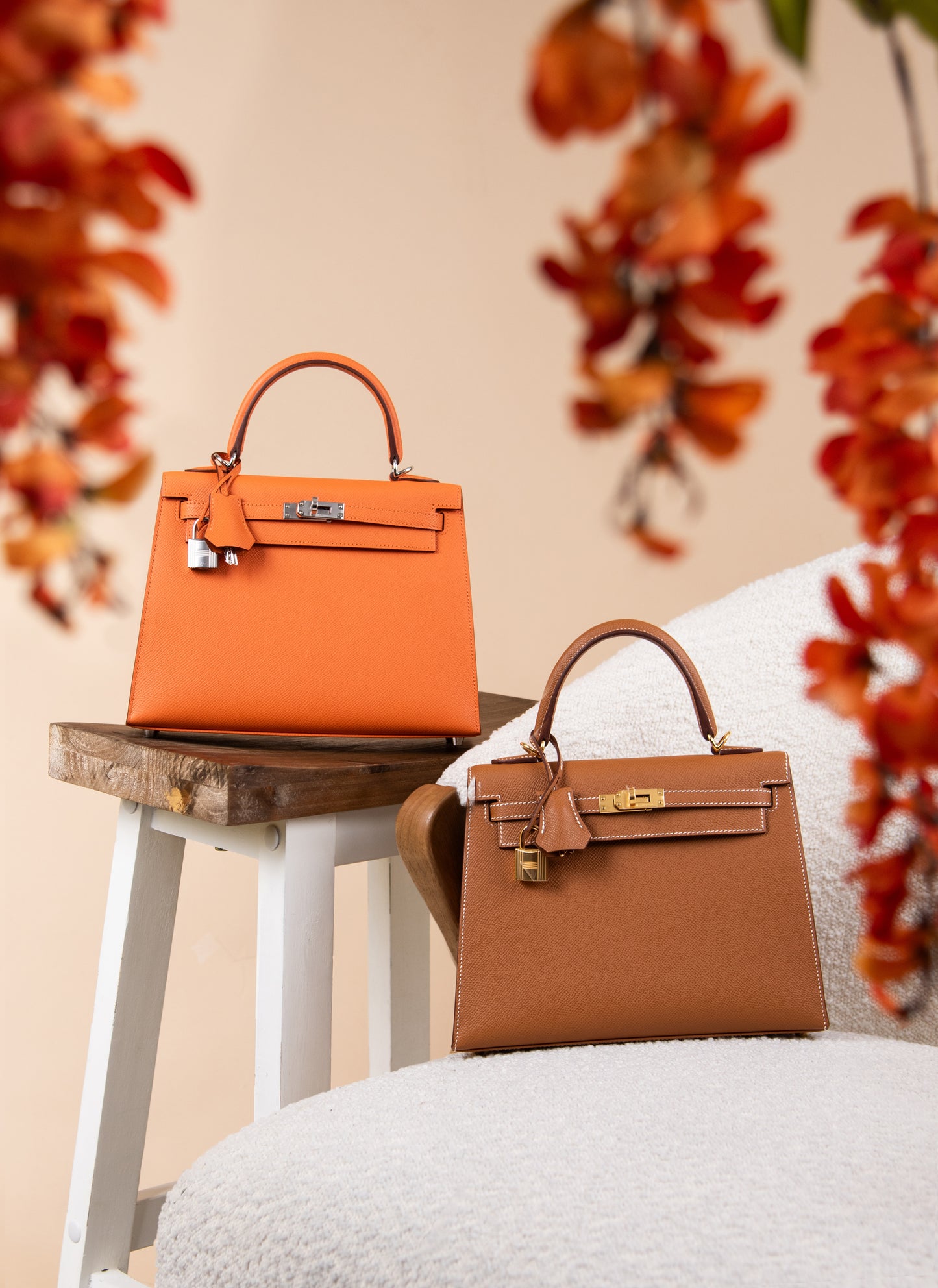Hermès Kelly 25 Epsom in Orange PHW & Gold GHW
