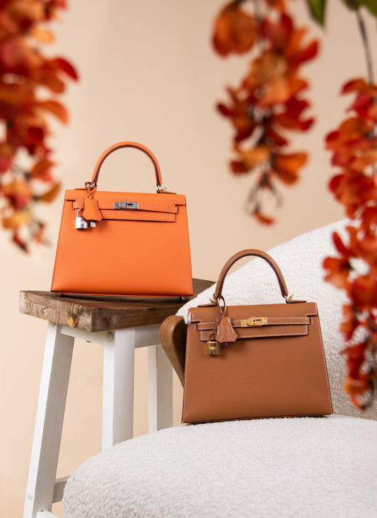 Hermès Kelly 25 Epsom in Orange PHW & Gold GHW