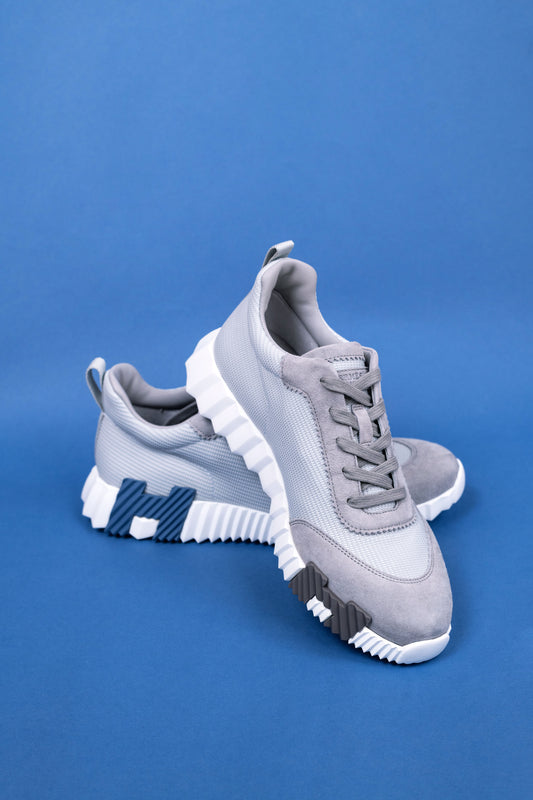 Hermès Bouncing Sneakers in Grey/White
