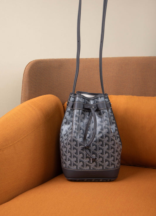 Goyard Petit Flot Gray Bucket Bag