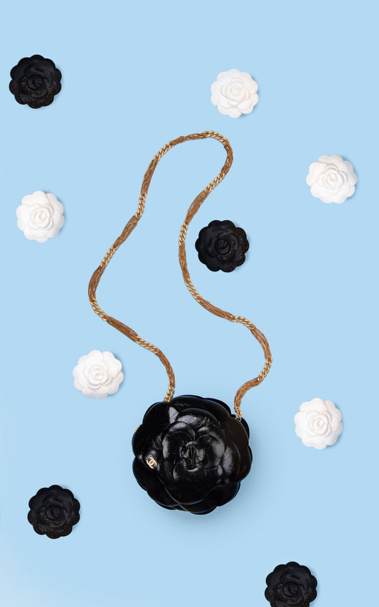 Chanel Black Rose Evening Bag