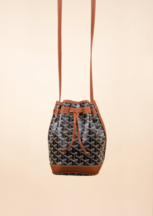 Goyard Petit Flot Bucket Bag in Black/Tan