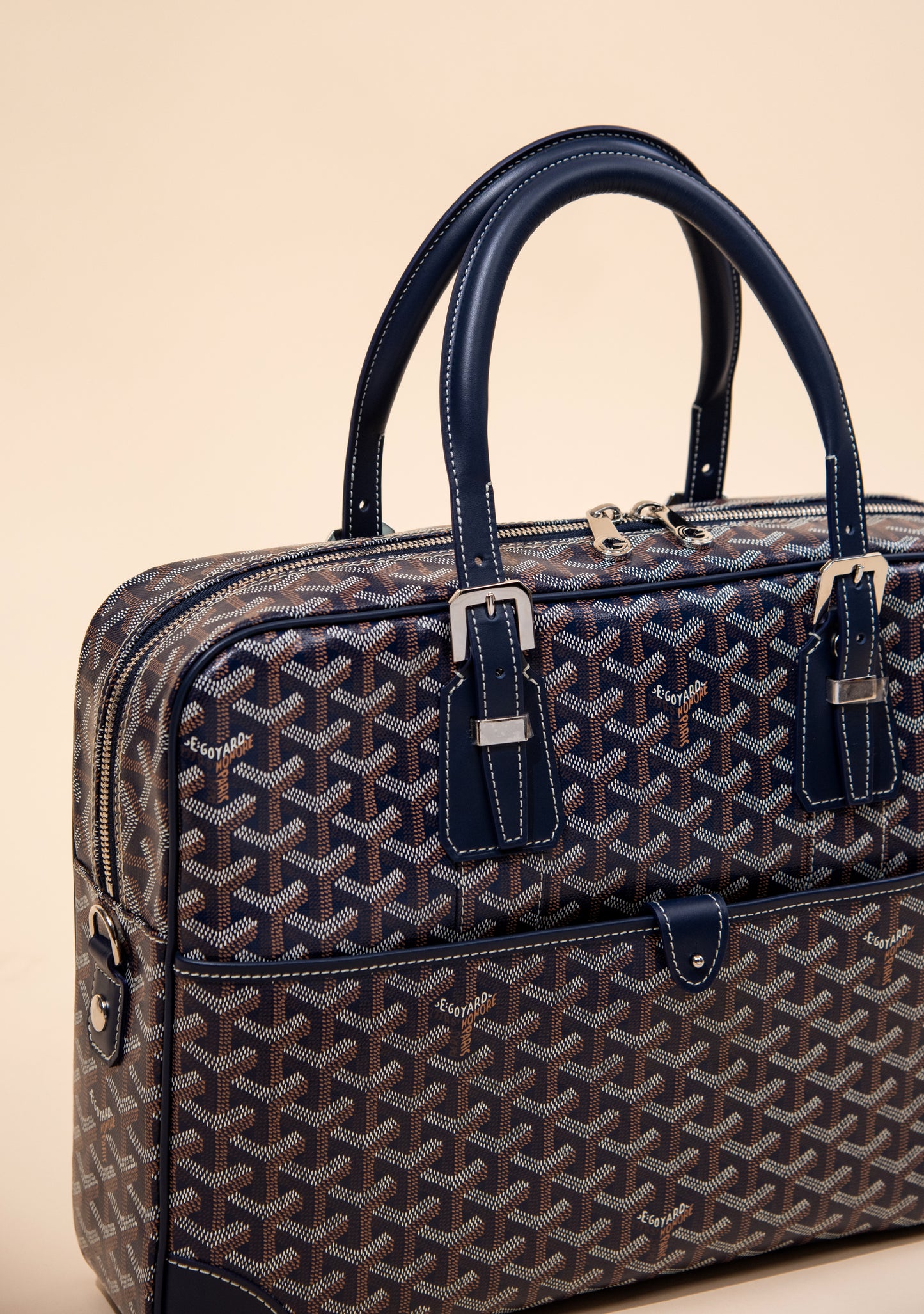 Goyard Ambassade MM Document Case in Navy Blue