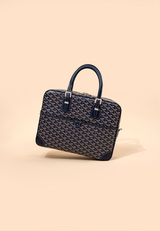 Goyard Ambassade MM Document Case in Navy Blue