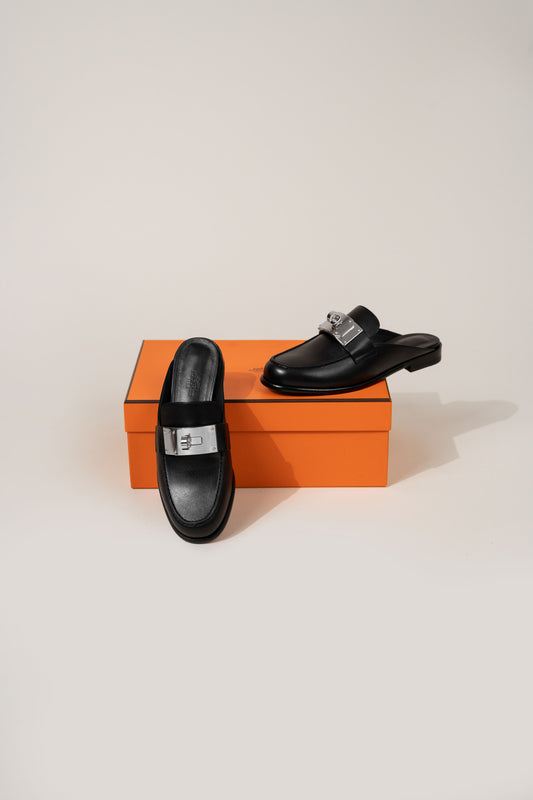 Hermès Lota Mule in Black PHW