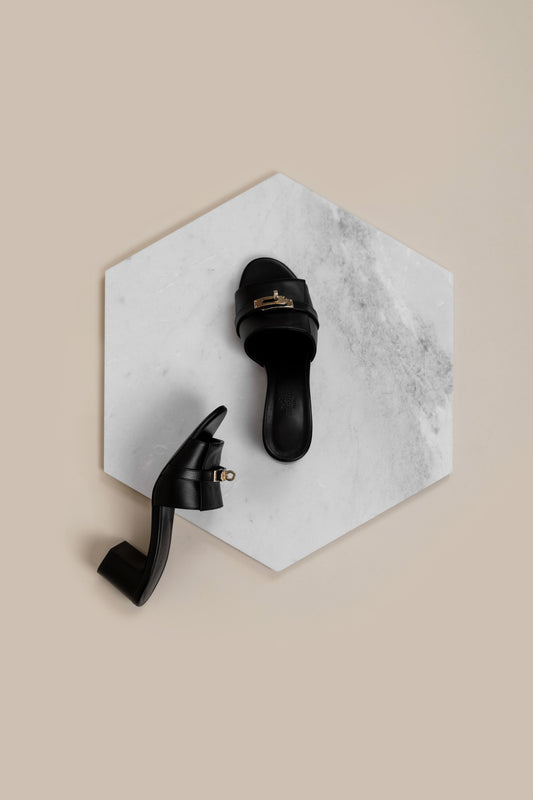 Hermès Black Gigi 50 Sandals PBHW