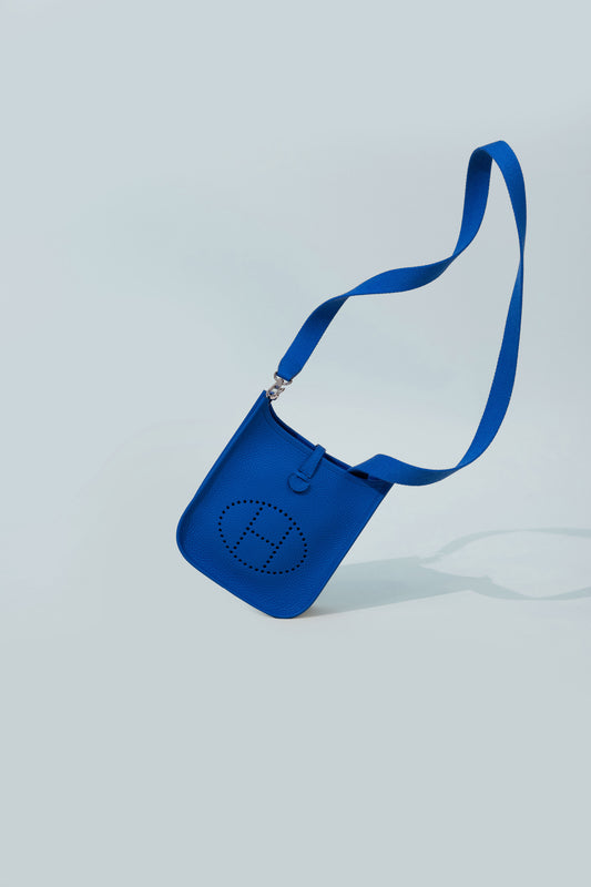 Hermès Mini Evelyne in Blue France with Strap