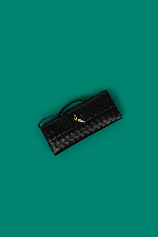 Bottega Veneta Andiamo Intrecciato Black Leather Wallet