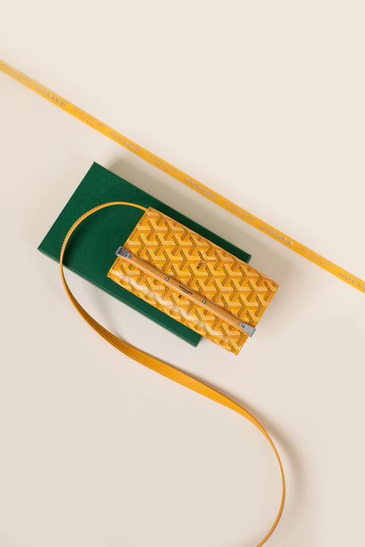 Goyard Monte Carlo Clutch with Strap in Yellow