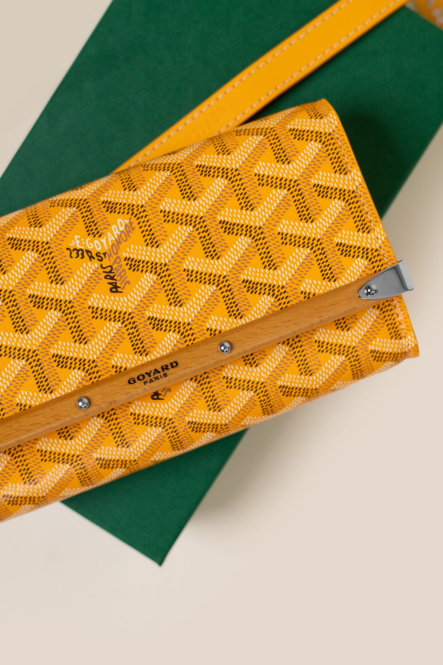 Goyard Monte Carlo Clutch with Strap in Yellow