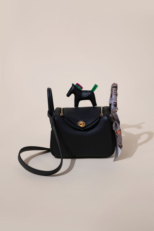 Hermès Mini Lindy Clemence Black GHW
