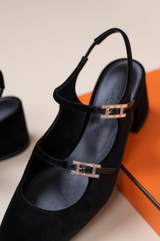 Hermès - Jackie 90 Black Pumps