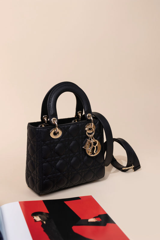 Dior Small Lady Dior Black Bag