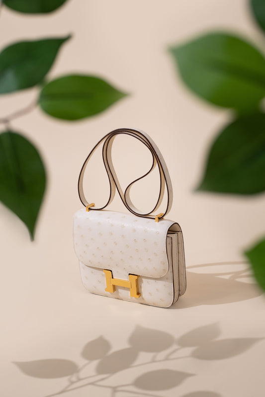 Hermès Constance 18 Ostrich Nata GHW
