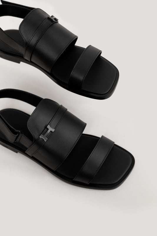 Hermès Henrio Black Sandals