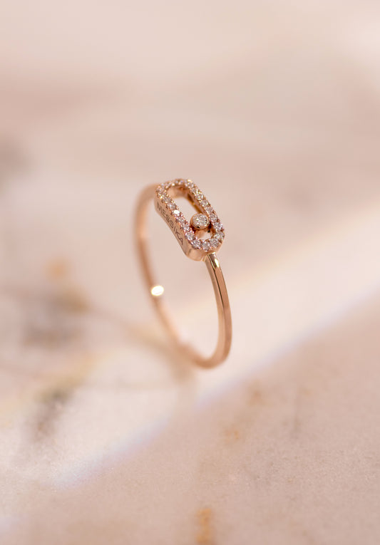 Messika Move Uno Pavé Rose Gold Ring