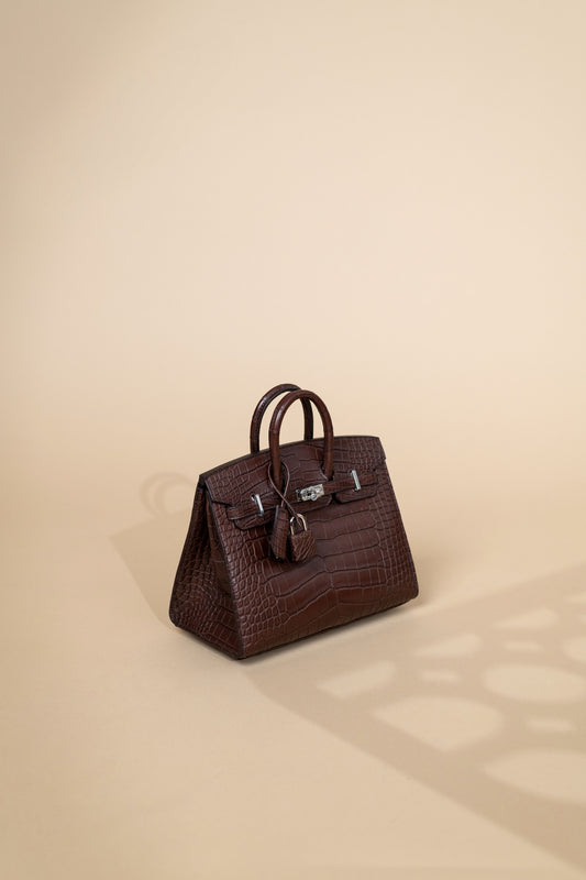 Hermès Birkin 20 Matte Alligator in Havane PHW