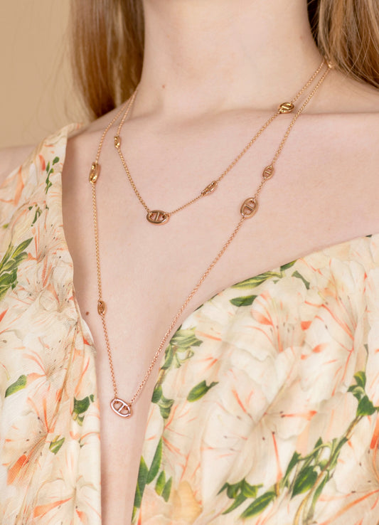 Hermès Chain D'ancre Rose Gold Necklace