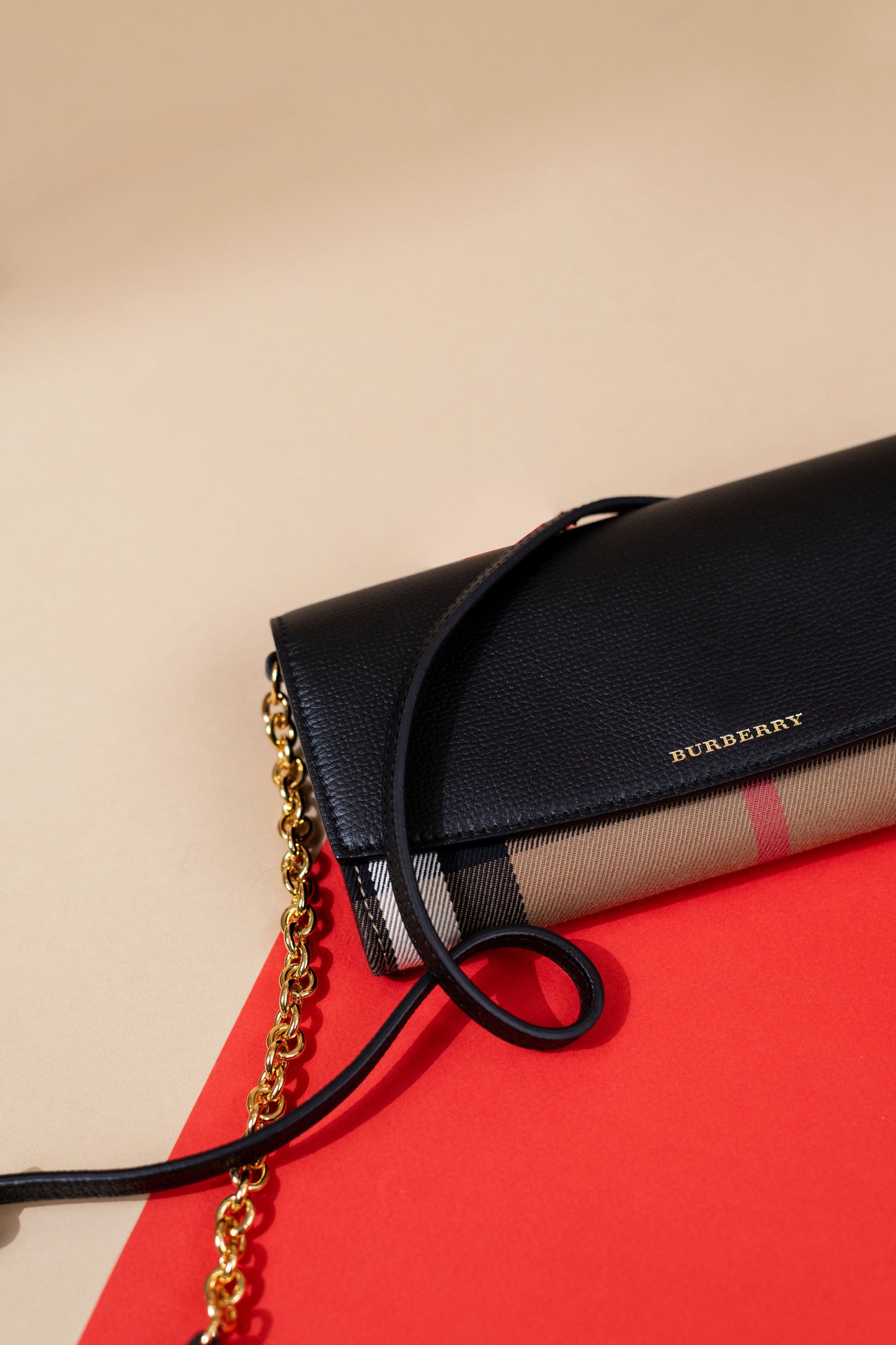 Burberry Henley Leather Clutch Wallet Shoulder Bag