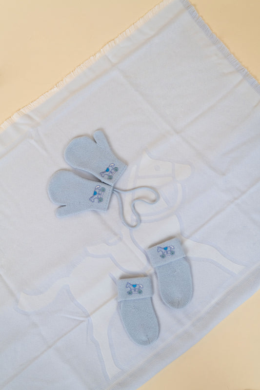 Hermès Light Blue Baby Mittens