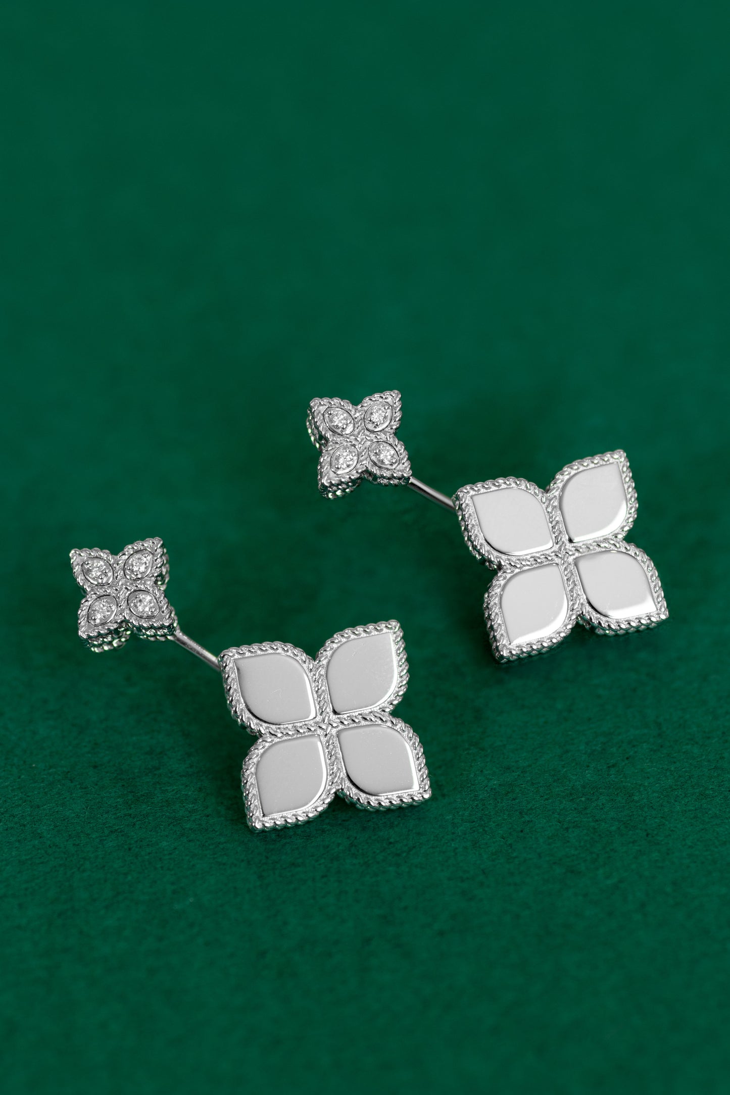Roberto Coin Princess Flower White Gold Earrings
