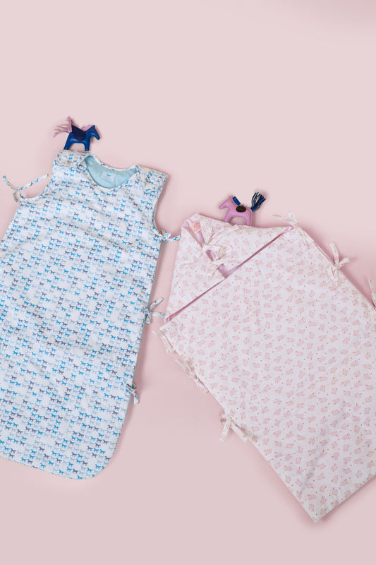 Hermès Baby Bunting in Blue & Pink