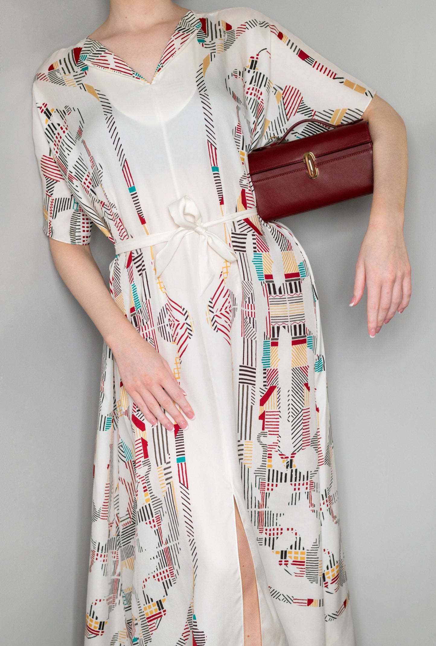 Savette Symmetry Top Handle Bag in Burgundy