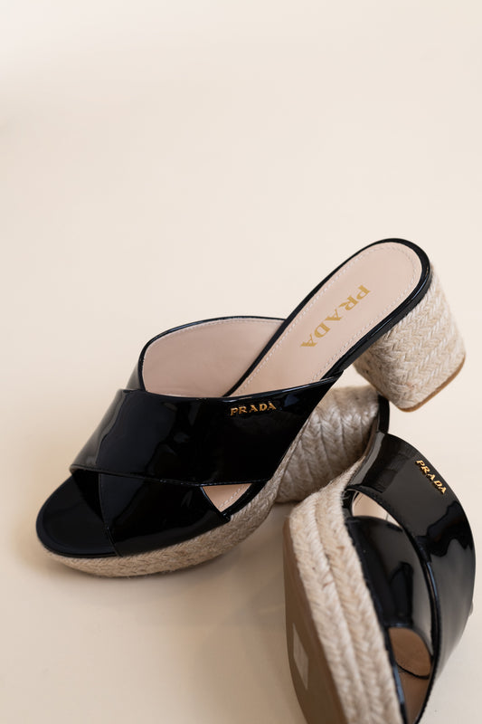 Prada Espadrille Wedges in Black