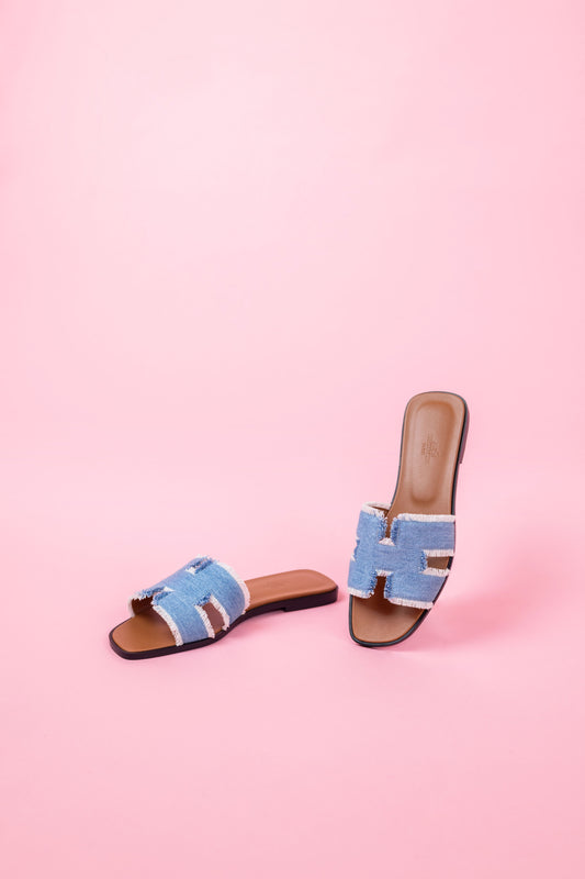 Hermès Oran Sandals in Blue Clair