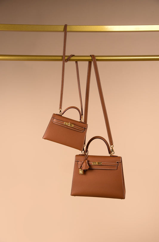 Hermès Mini Kelly 20 & Kelly 25 Epsom in Gold GHW