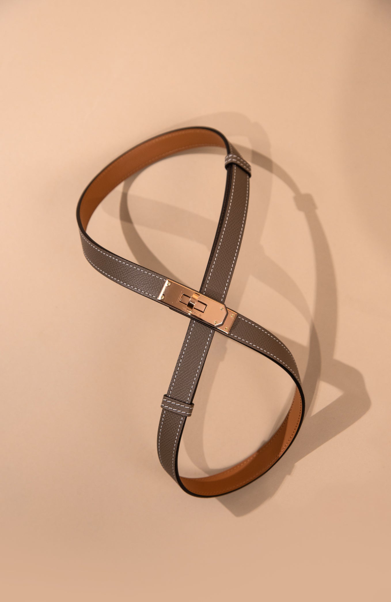 Hermès Kelly Belt in Etoupe RGHW