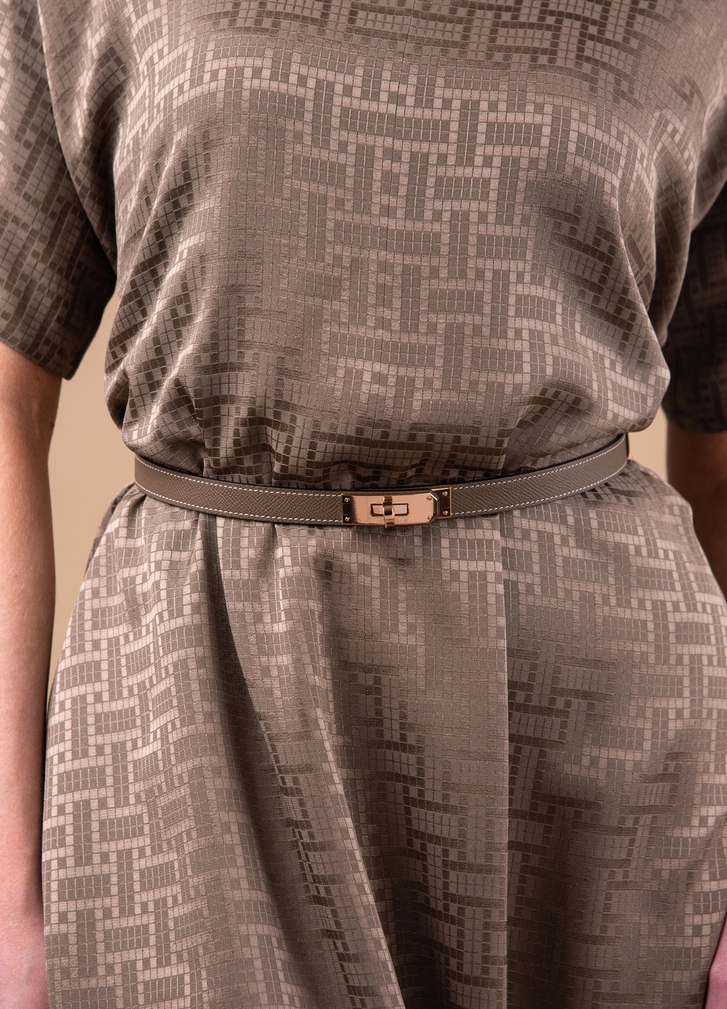 Hermès Kelly Belt in Etoupe RGHW