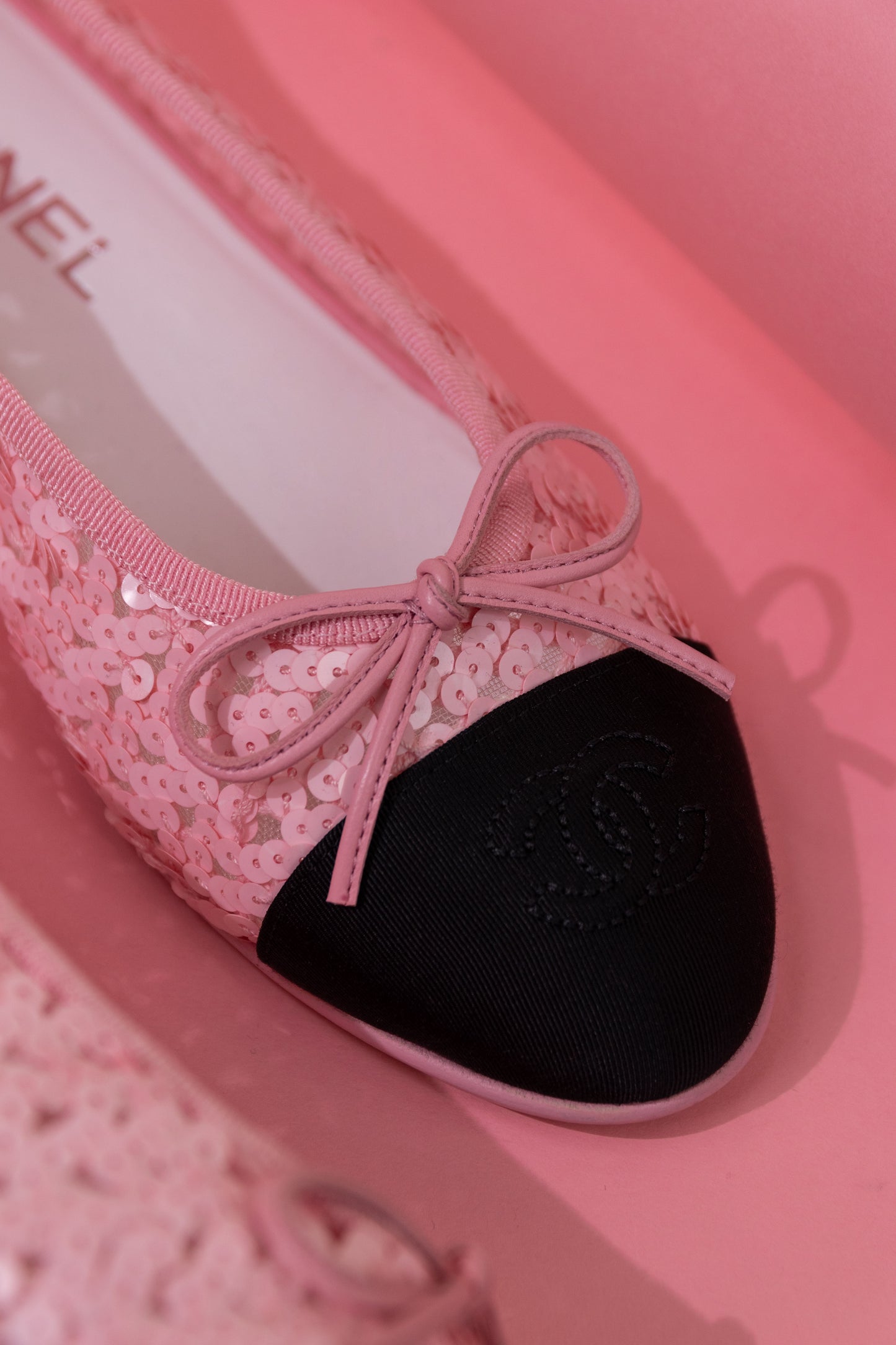 Chanel Pink Sequins Ballerina Flats
