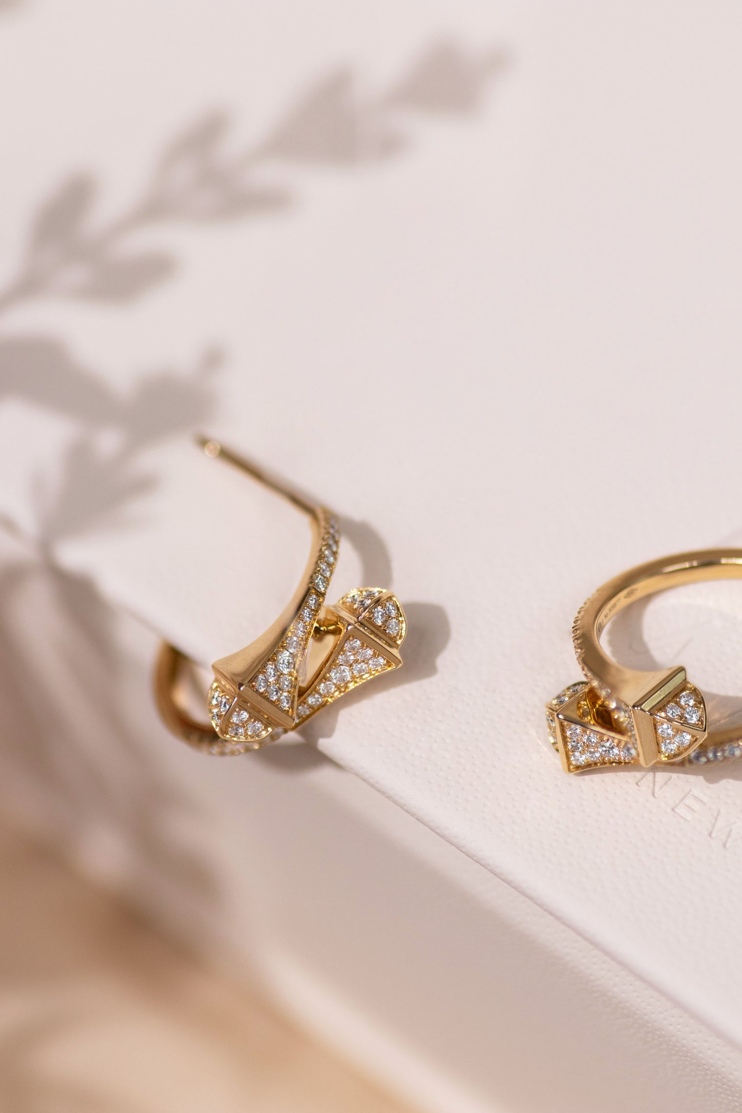 Marli Cleo Yellow Gold Diamond Huggie Earrings