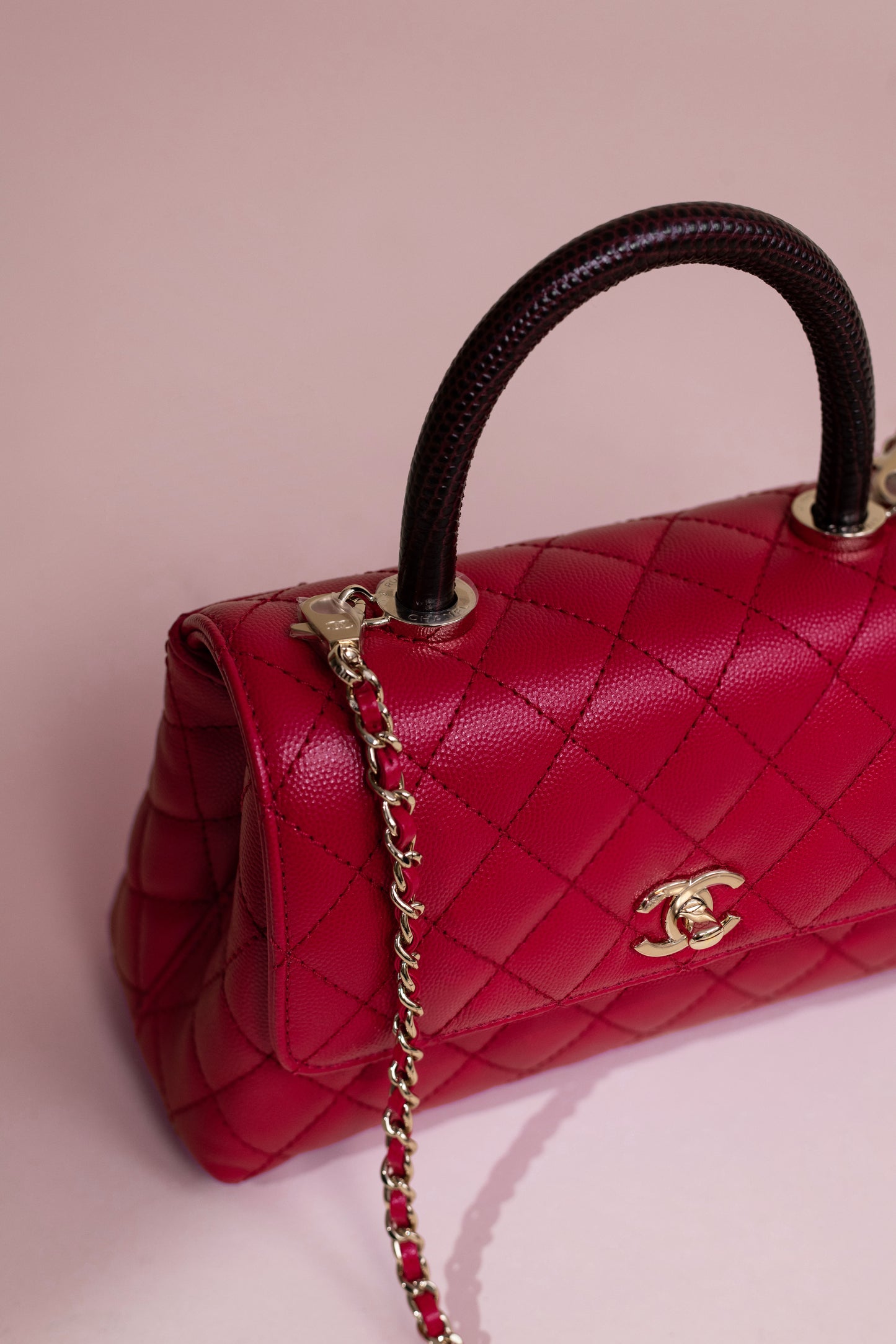 Chanel Small Coco Handle in Raspberry