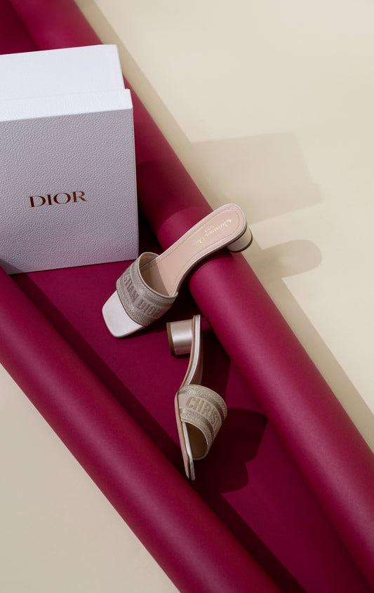 Dior Dway Sandals in Pale Gold