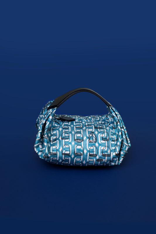 Hermès Balusoie Silk Bleu Saint Bag