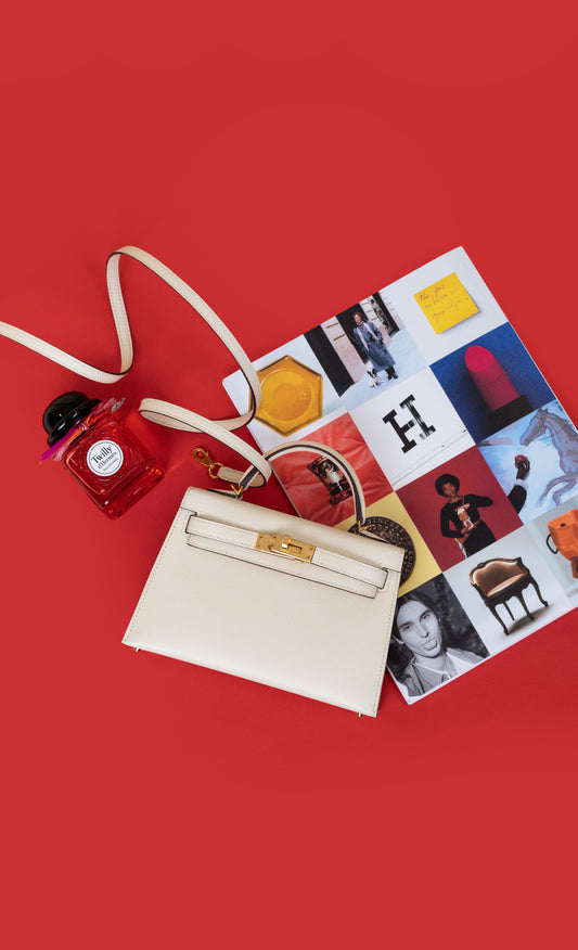Hermès Mini Kelly 20 Epsom in Nata GHW