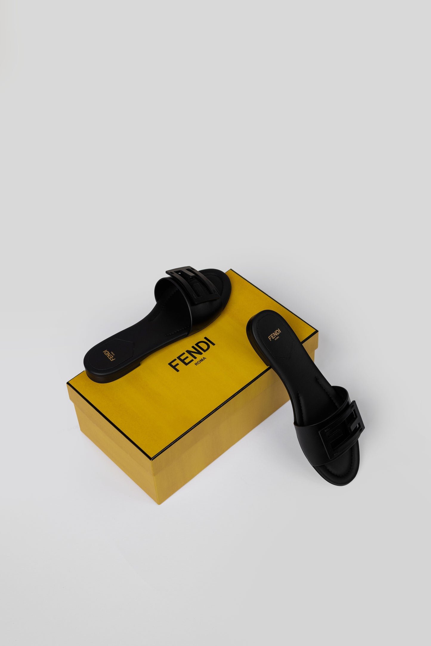 Fendi Black Logo Sandals